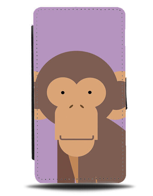 Childrens Monkey Face Flip Wallet Case Monkeys Kids Childs Design Cartoon J791