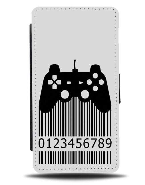 Gamer Barcode Design Flip Wallet Case Bar Code Video Games Controller J414
