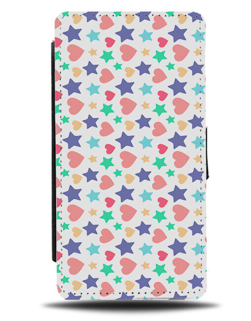Hearts and Stars Flip Wallet Case Pattern Design Shapes Symbols Heart K824