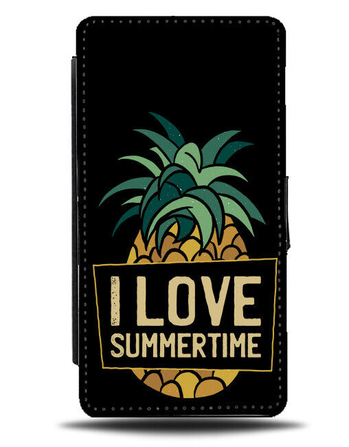 I Love Summertime Flip Wallet Case Summer Time Pineapple Sign Paradise K036