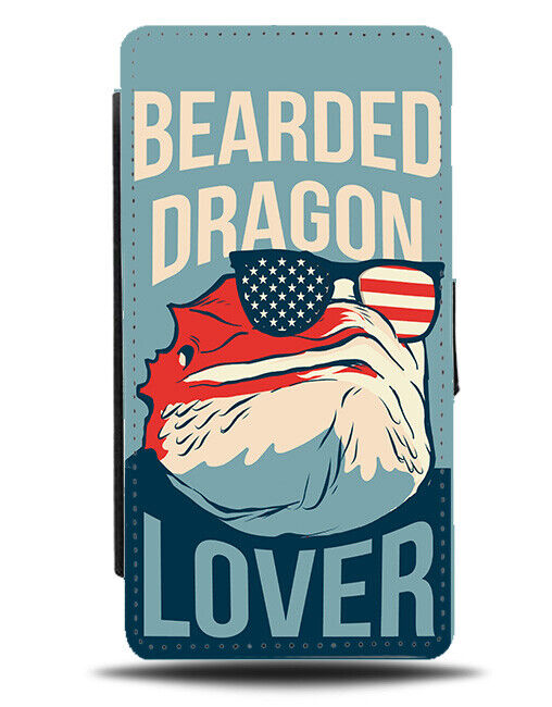 Bearded Dragon American Design Flip Wallet Case USA Gift Present Pet Pets K222