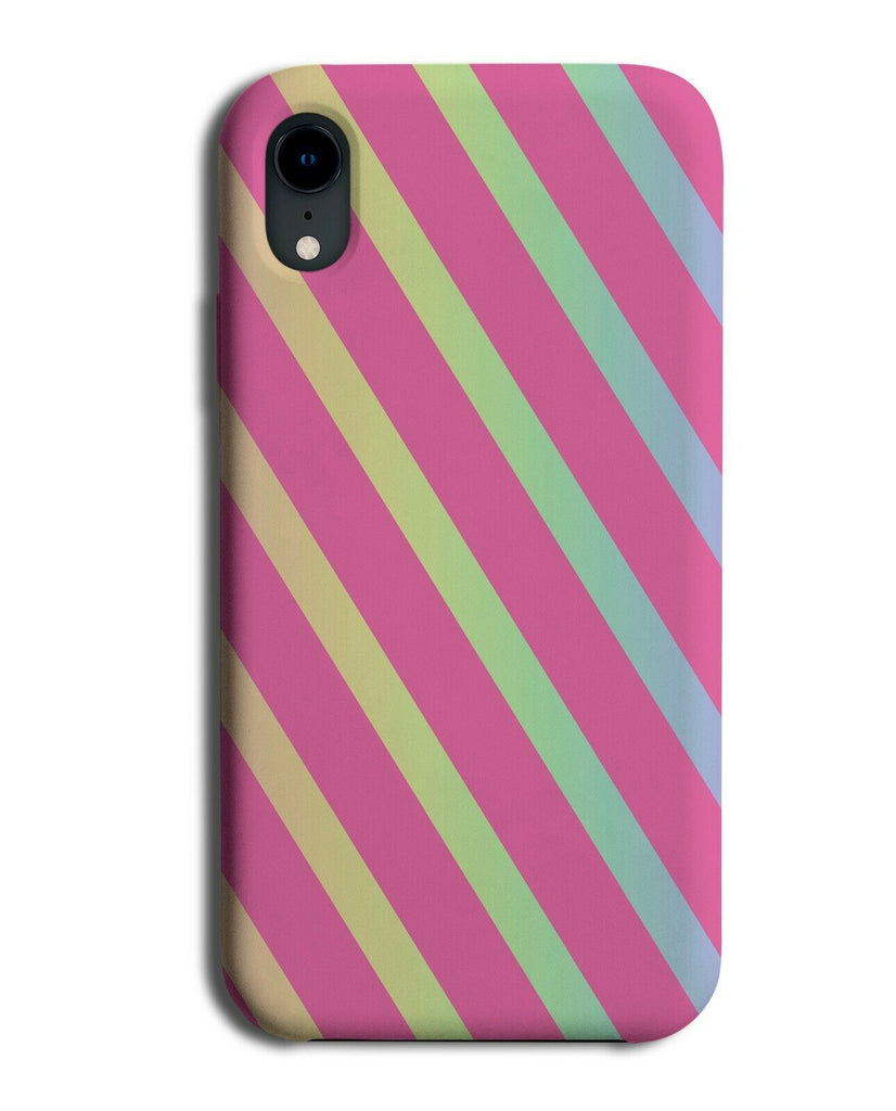 Hot Pink and Rainbow Striped Phone Case Cover Stripes Coloured Colourful i880