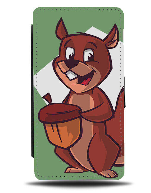 Cartoon Kids Squirrel Flip Wallet Case Nuts Squirrels Childrens Nut K920