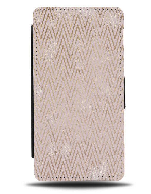 Rose Gold Shaded Airbrush ZigZag Design Flip Wallet Case Pattern Lines G822