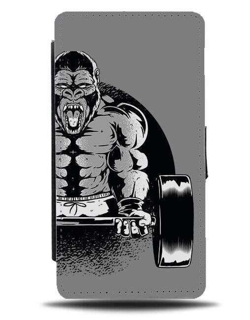 Gorilla Workout Flip Wallet Case Lifting Weights Bodybuilder Muscly Strong J801