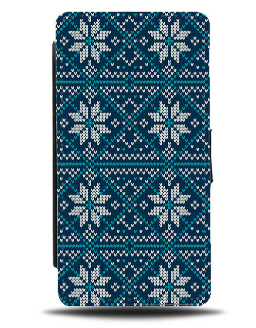 Traditional Christmas Jumper Pattern Flip Wallet Case Design Vintage Shapes H836