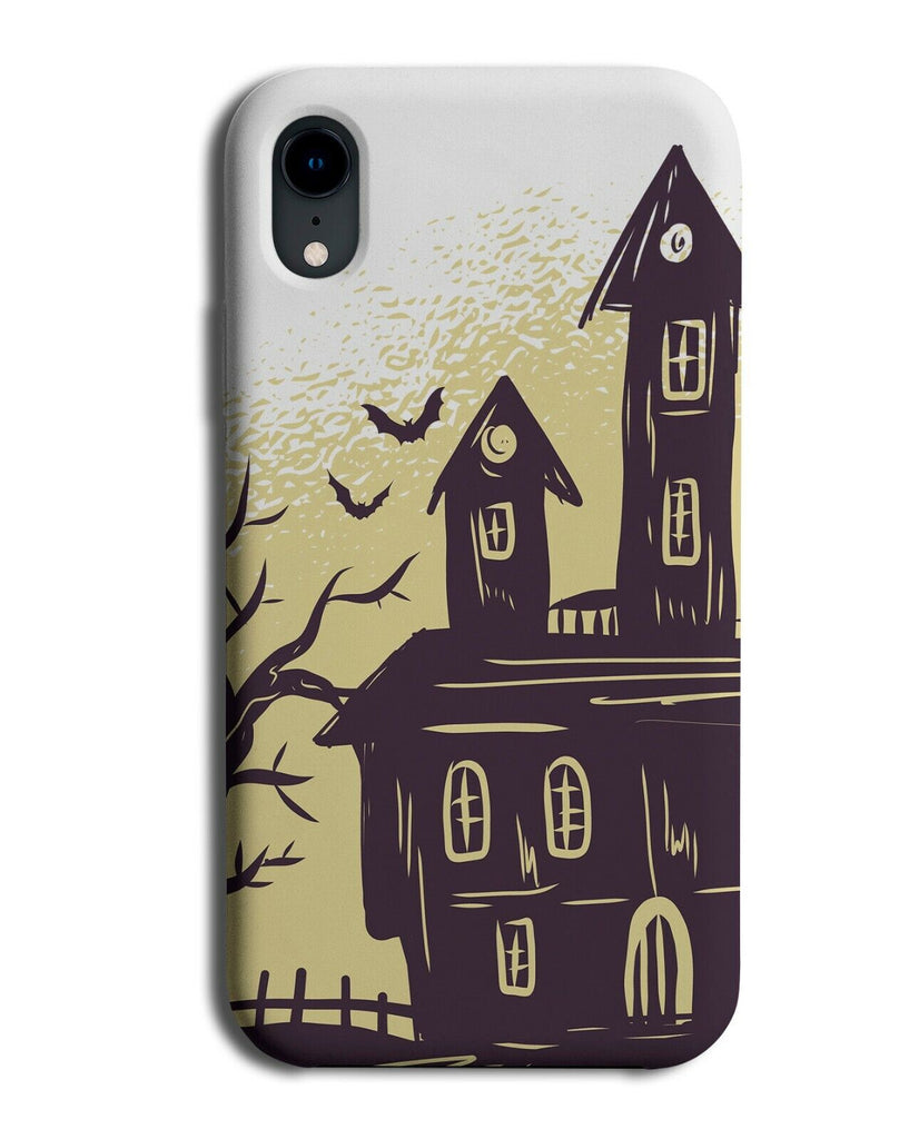 Cartoon Haunted House Phone Case Cover Drawing Print Spooky Mansion Kids J013