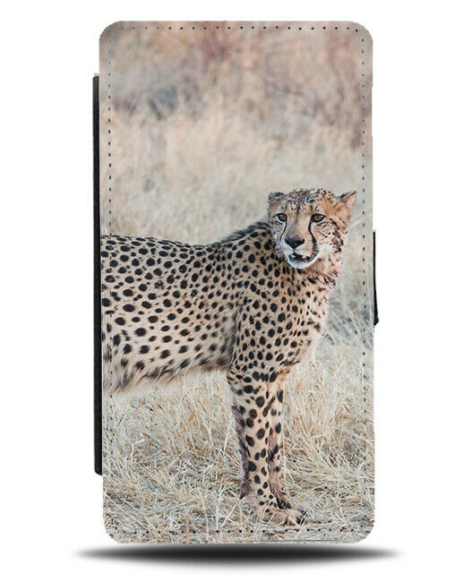 Cheetah Picture Flip Wallet Case Animal Animals Kids Real Life Photo H916