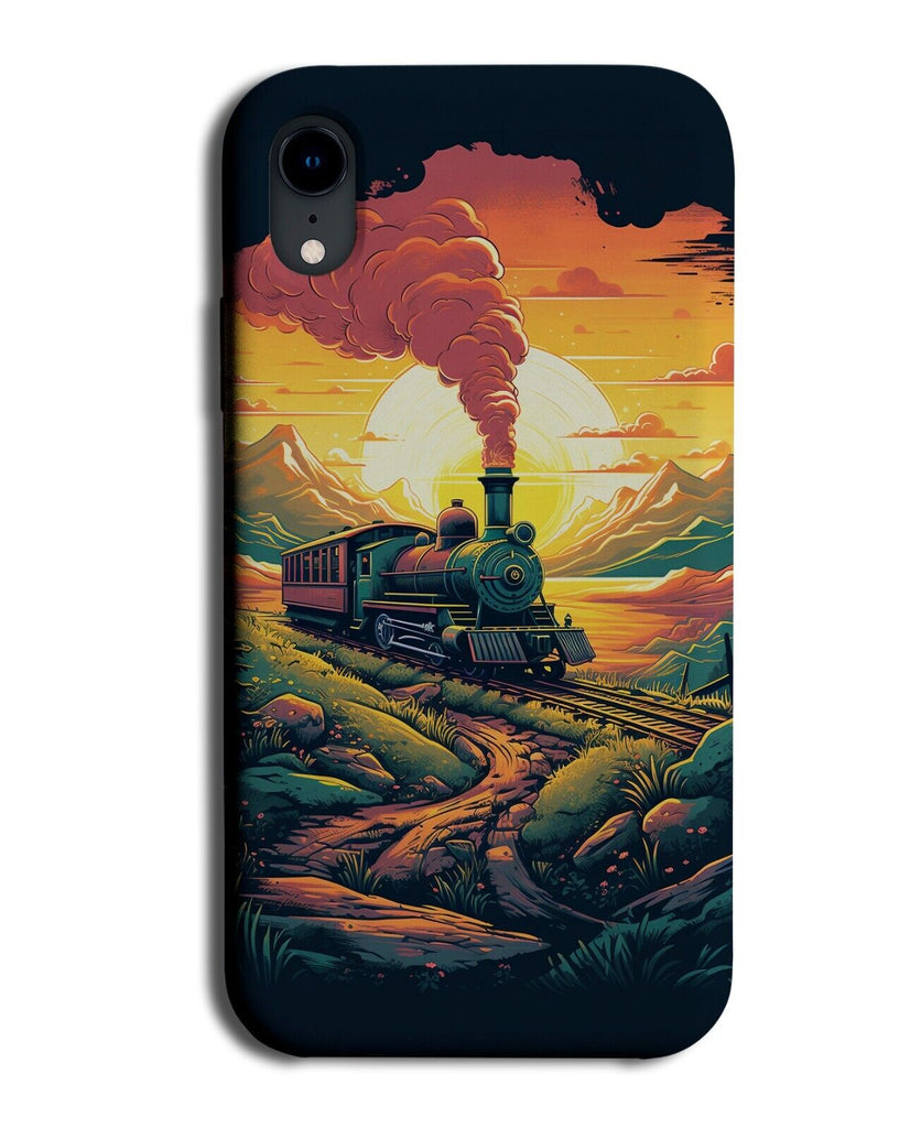 Steam Train Phone Case Cover Locomotive Engine Trains Track Tracks Cartoon DH19