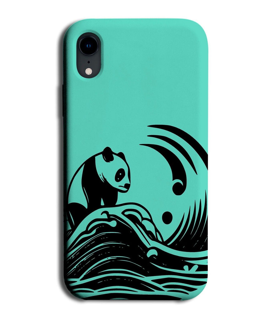 Surfing Panda Phone Case Cover Japanese Asian Turquoise Green Waves Wave CV21