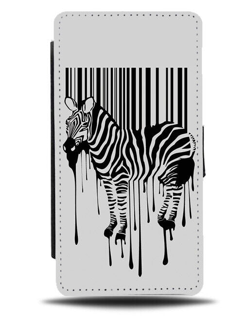 Zebra Dripping Paint Barcode Flip Wallet Case Design Painting Art Work K470