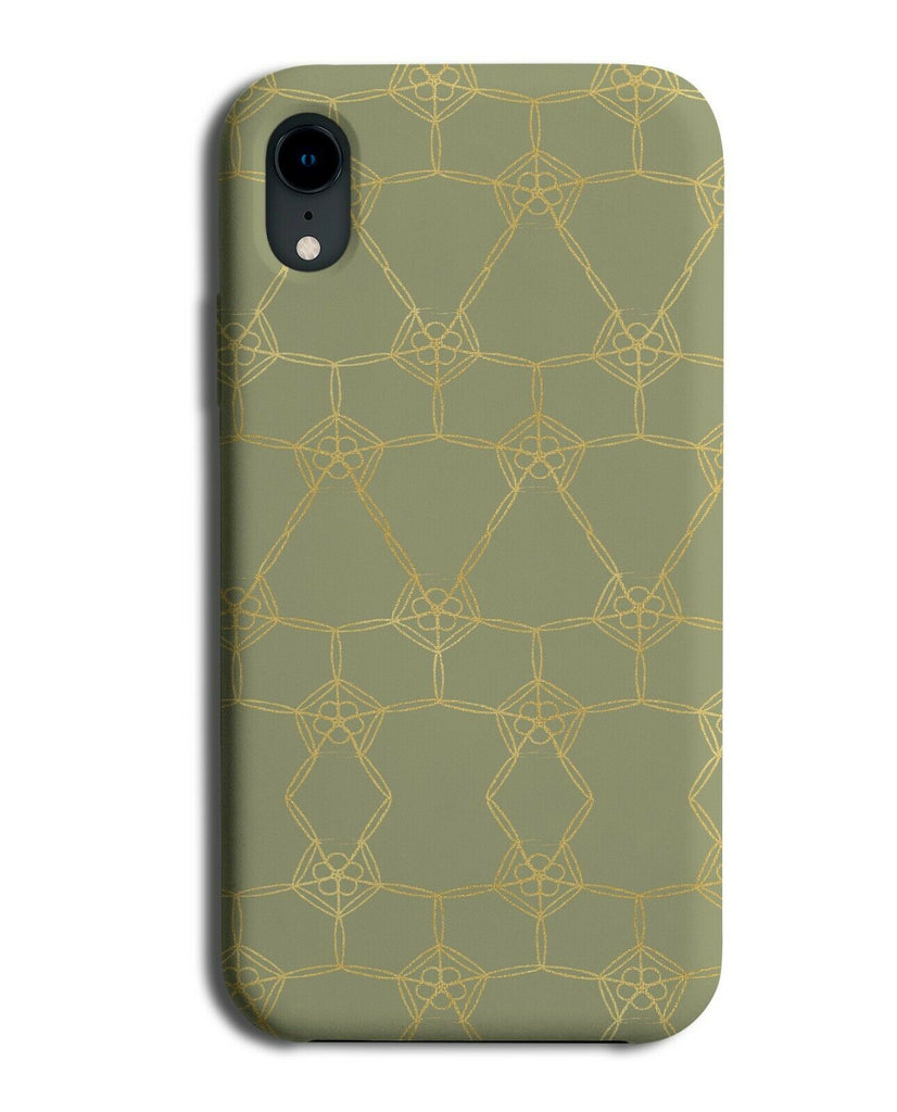 Green and Gold Geometric Shapes Phone Case Cover Pattern Structure Golden F888