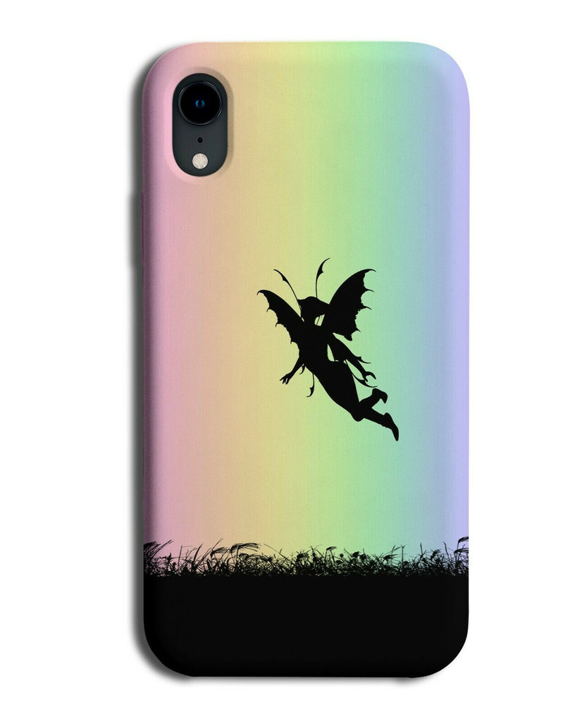 Fairy Silhouette Phone Case Cover Fairies Rainbow Colourful I085