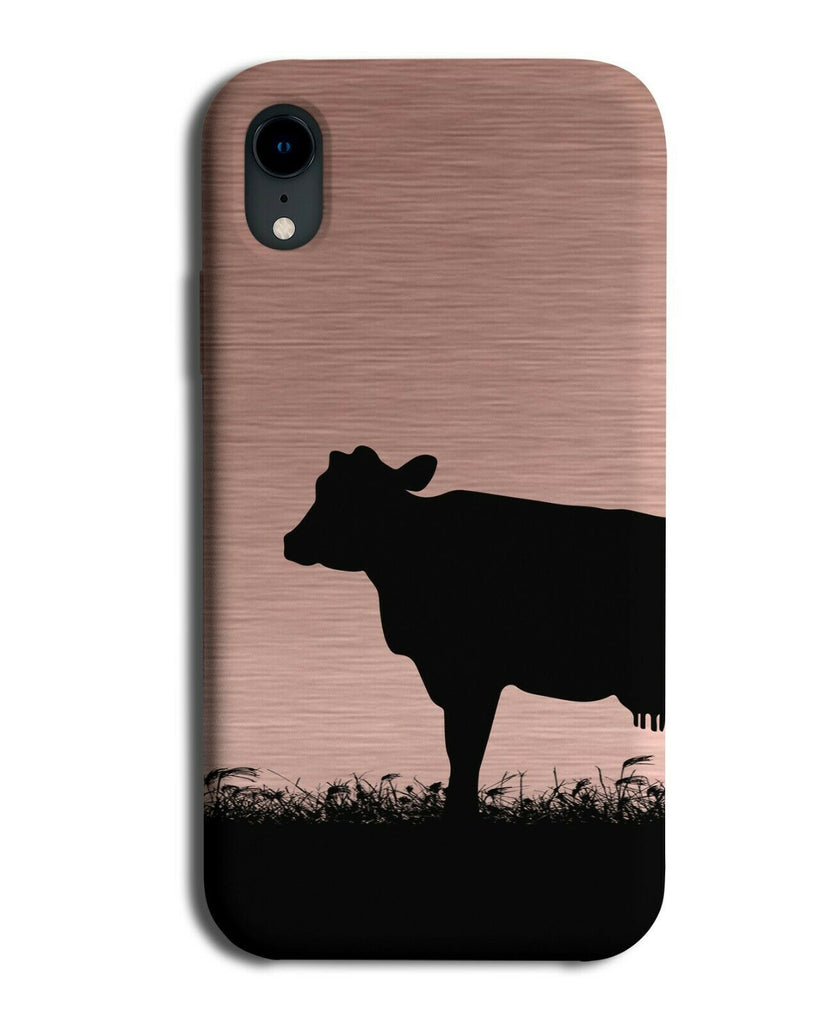 Cow Silhouette Phone Case Cover Cows Rose Gold Coloured i111