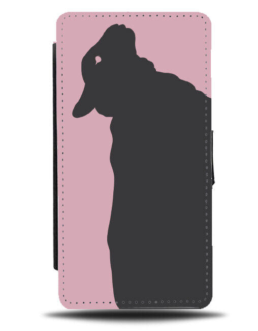 Black Sheep Flip Wallet Case Silhouette Shape Lamb Dark Pink Outline Animal K272