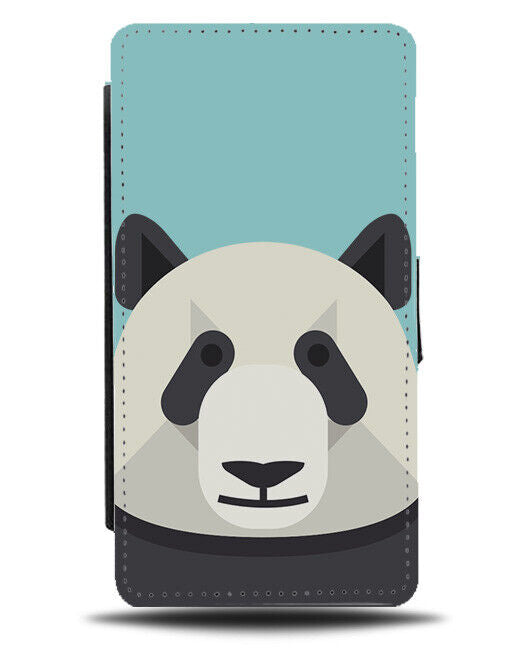 Geometric Panda Shapes Flip Wallet Case Pandas Shaped Vintage Stylish J892