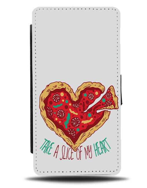 Funny Pizza Love Heart Flip Wallet Case Valentines Day Present Romantic K067