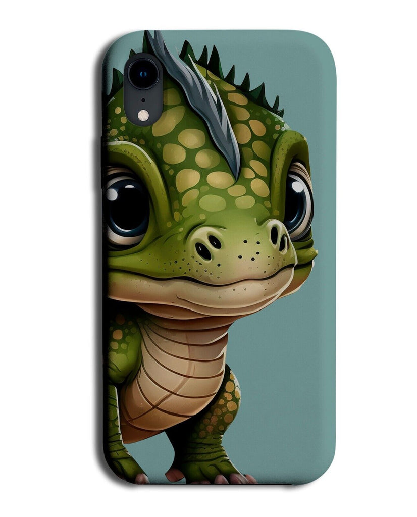Adorable Baby Dinosaur Phone Case Cover Dinosaurs Face Green Cute Reptile AJ66