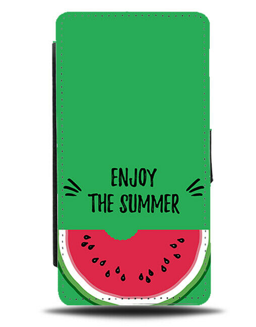 Summer Watermelon Flip Wallet Case Eaten Melon Shape Green Pink E782