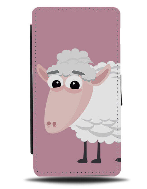 Childrens Sheep Cartoon Flip Wallet Case Kids Childs Design Picture Lamb K268