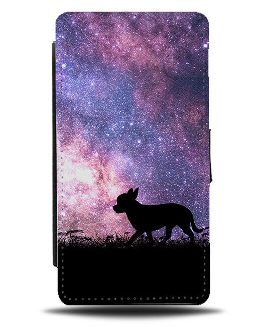 Chihuahua Flip Cover Wallet Phone Case Chihuahuas Space Stars Night Sky Dog i172