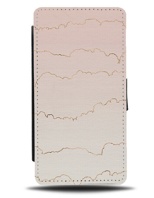 Pink Shades and Gold Lines Flip Wallet Case Shaded Light Pastel E982