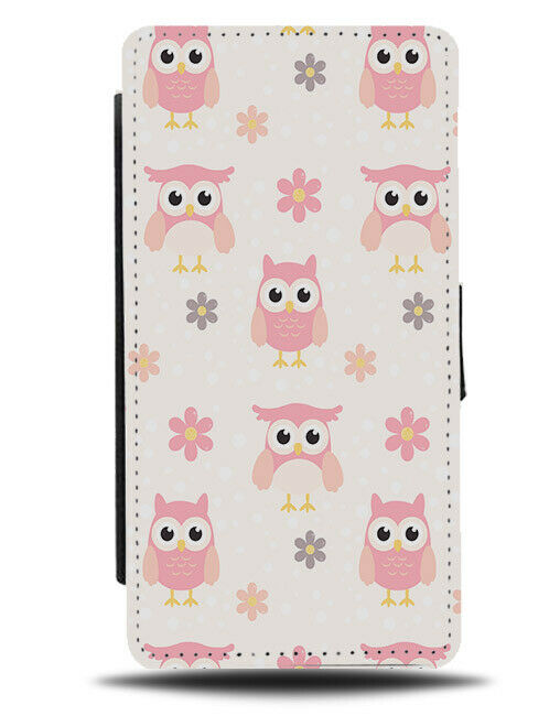 Pink Owls and Pigeons Flip Wallet Case Owl Pigeon Bird Birds Cute Girly F021