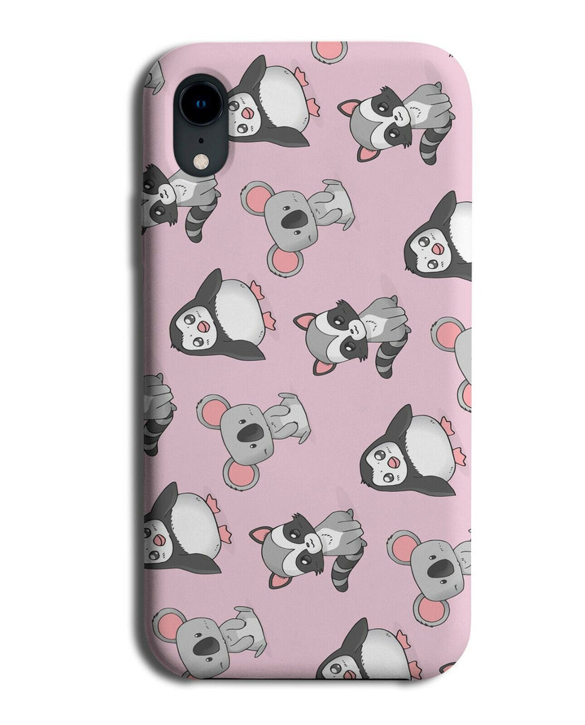 Raccoon Penguin Koala Pattern Cartoon Phone Case Cover Raccoons Koalas E618