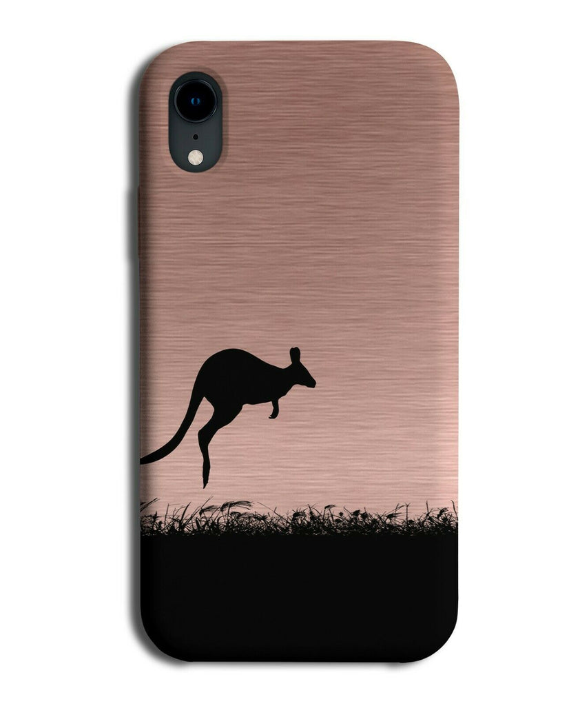 Kangaroo Silhouette Phone Case Cover Kangaroos Rose Gold Coloured i119