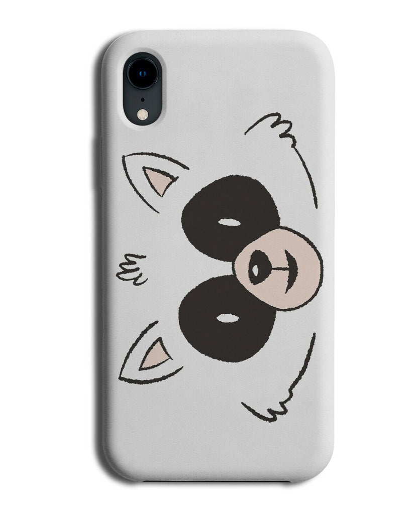 Childrens Raccoon Face Phone Case Cover Head Features Eyes Kids K948