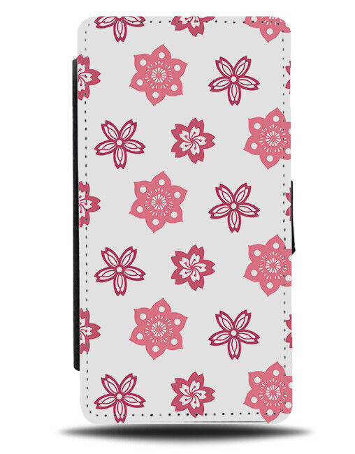 Cartoon Cherry Blossoms Flip Wallet Case Blossom Flowers Floral Pink K864