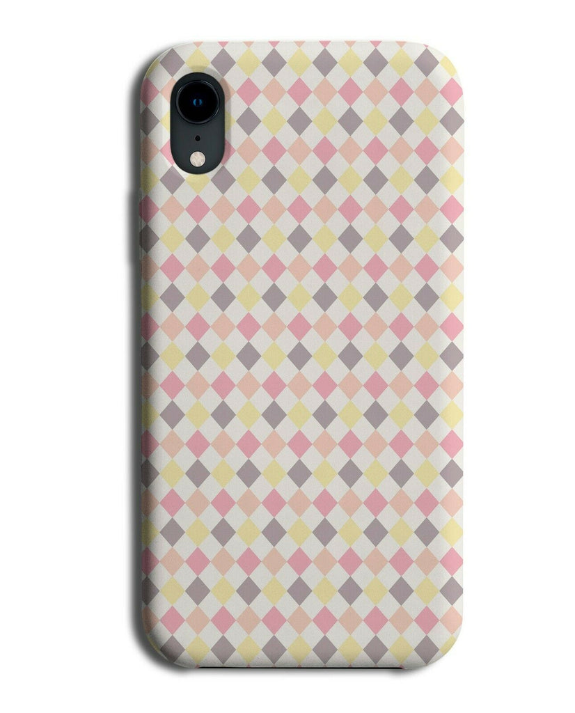 Light Coloured Pink Diamond Chequered Design Phone Case Cover Chequers F022