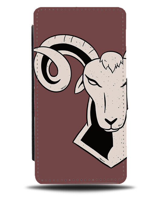 Aries Goat Flip Wallet Case Star Sign Starsign Face Symbol Zodiac K908