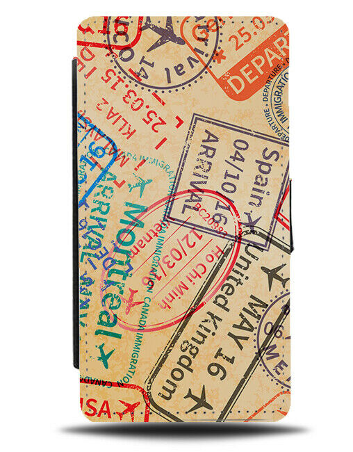 Travel Stamps Flip Wallet Case Traveling Airport Stamp Departure Traveller F942