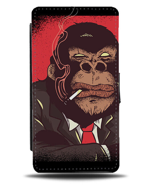 Businessman Gorilla Flip Wallet Case Smoking Suit Monkey Gorillas Smoking J799