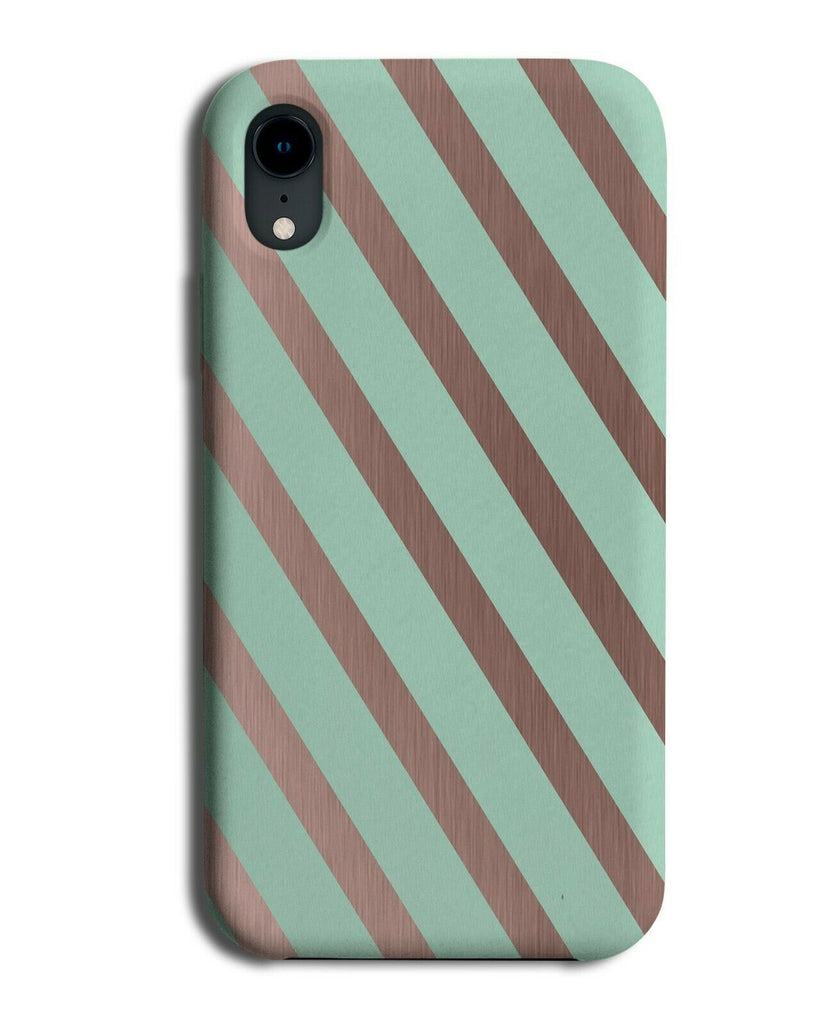 Mint Green and Rose Gold Stripey Pattern Phone Case Cover Stripes Golden i869