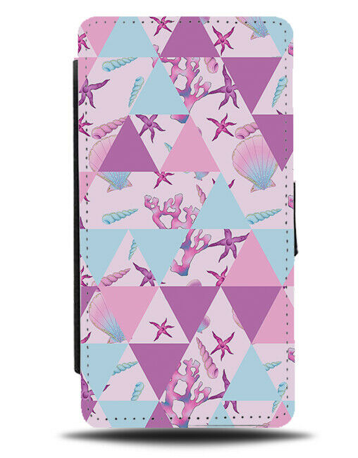 Pink Purple Seaweed Triangle Shapes Flip Wallet Case Triangles Ocean F989