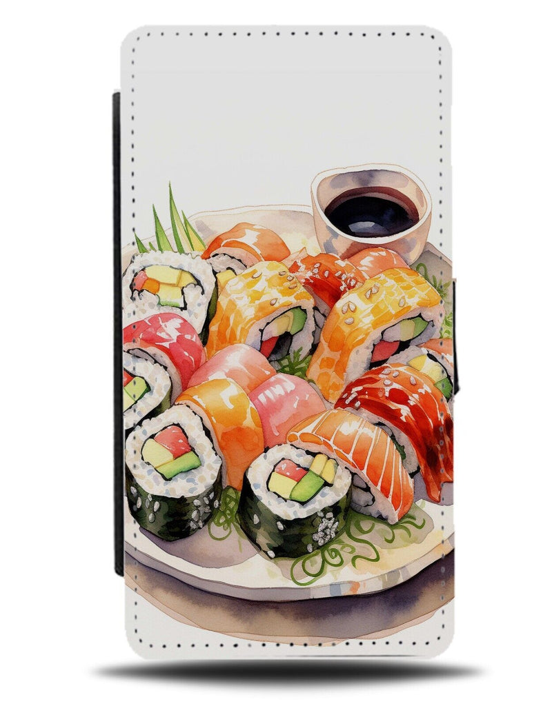 Sushi Meal Flip Wallet Case Sushis Food Japanese Style Funny Addict Lover DD88