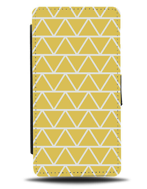Dark Yellow Geometric Pattern Flip Wallet Case Shapes Triangles Triangle G455