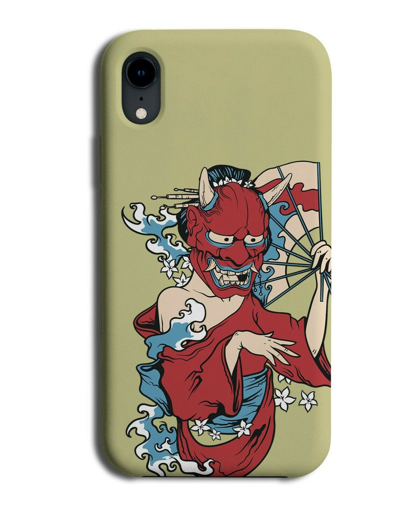 Japanese Devil Model Phone Case Cover Sensu Fan Evil Anime Funny Mask E347