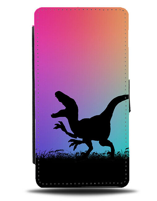 Dinosaur Silhouette Flip Cover Wallet Phone Case Dinosaurs Multicoloured I050