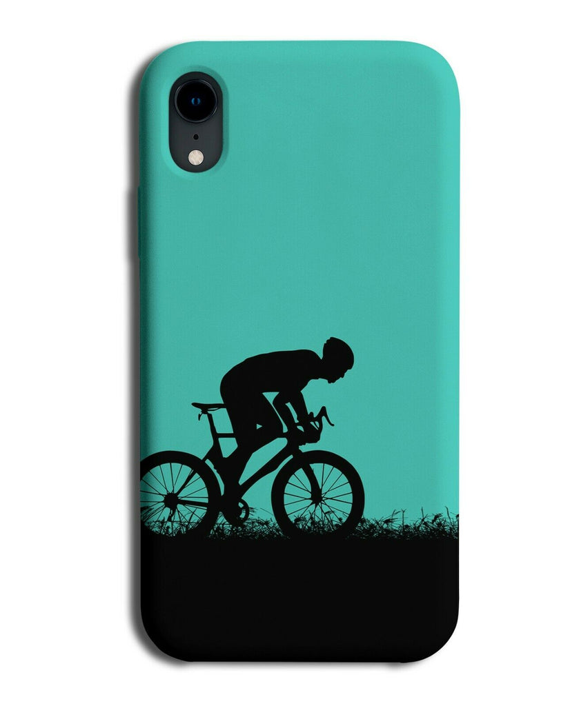 Mountainbike Phone Case Cover Mountain Bike Biking Biker Turquoise Green i788