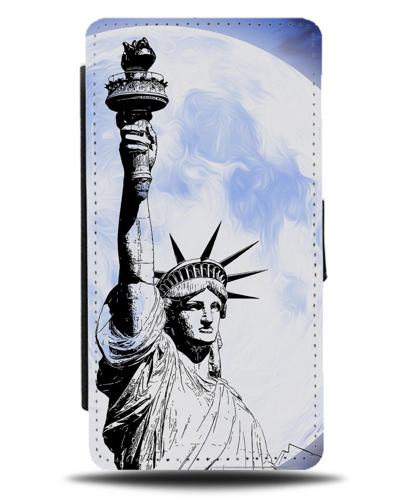 Statue Of Liberty In The Moon Light Flip Wallet Case Full USA NewYork York CQ65