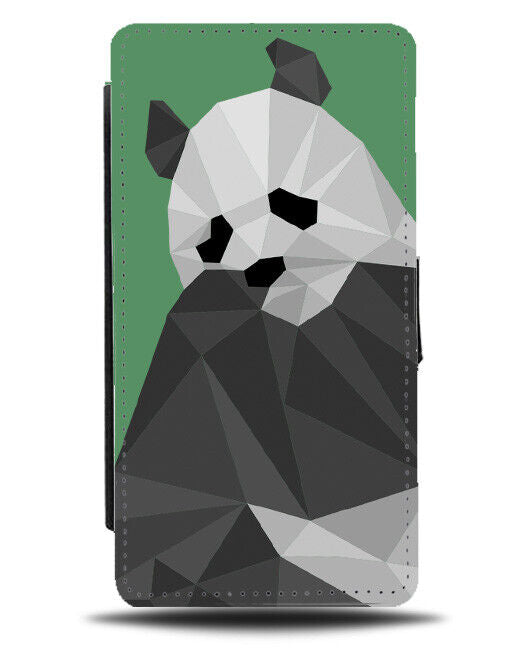 Funky Stylish Panda Popart Flip Wallet Case Pop Art Design Geometric Shapes J901