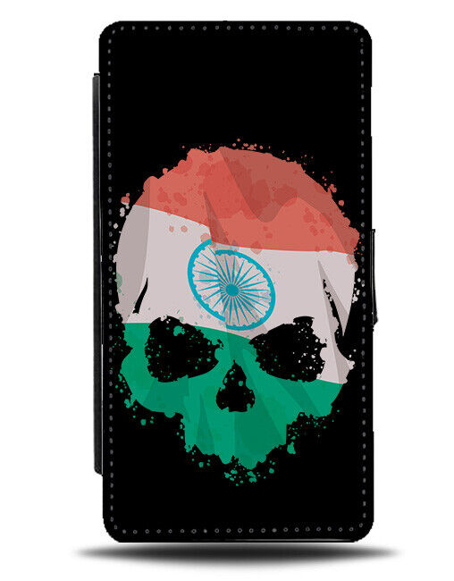 Indian Skull Flip Wallet Case India Skulls Flag Novelty Face Halloween J582