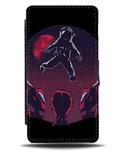 Flying Astronaught Flip Wallet Case Space Astronaughts Moon Floating Space i947