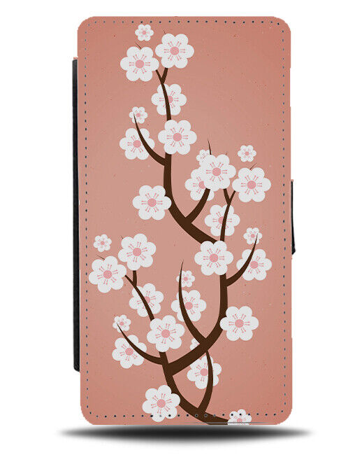 Cartoon Japanese Cherry Blossoms Flip Wallet Case Floral Blossom Pink K898