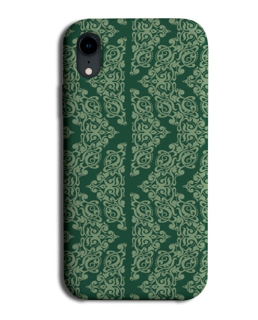 Dark Green Floral Patterning Phone Case Cover Print Flowery Stencils E635