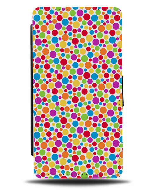 Colourful Spots Flip Wallet Case Dots Design Pattern Multicoloured Bright E743
