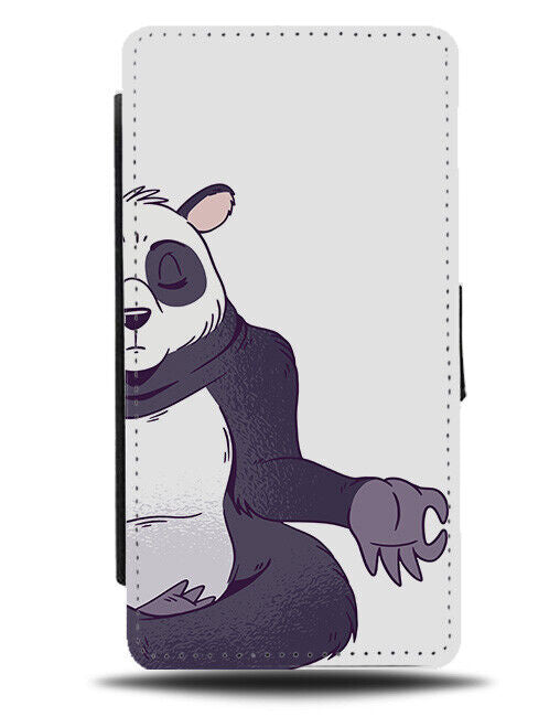 Yoga Panda Flip Wallet Case Posing Pose Sitting Down Mediating Animal J895
